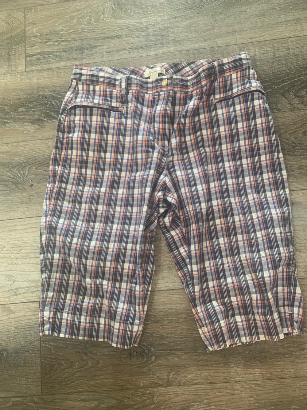 Lady Hagen Plaid Shorts in Navy, Pink & Cream